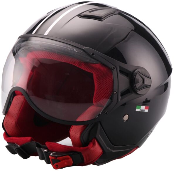 Vito Moda Jet helm glanzend zwart - zijkant
