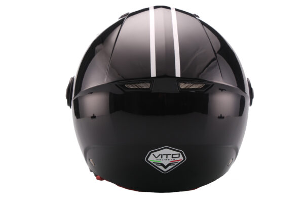Vito Moda Jet helm glanzend zwart - achterkant